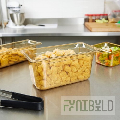 Vollrath 9036410 Super Pan® 1/3 Size Amber High Heat Plastic Food Pan - 6