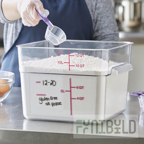 Carlisle 12 Qt. Allergen-Free Clear Square Polycarbonate Food Storage Container