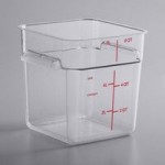 Carlisle 12 Qt. Allergen-Free Clear Square Polycarbonate Food Storage Container
