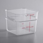 Carlisle 12 Qt. Allergen-Free Clear Square Polycarbonate Food Storage Container