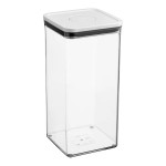 OXO Good Grips 6 Qt. Clear Square SAN Plastic Food Storage Container with White POP Lid OXO Good Grips 6 Qt. Clear Square SAN Plastic Food Storage Container with White POP Lid