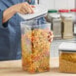 OXO Good Grips 6 Qt. Clear Square SAN Plastic Food Storage Container with White POP Lid OXO Good Grips 6 Qt. Clear Square SAN Plastic Food Storage Container with White POP Lid