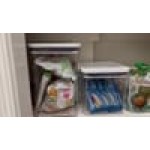 OXO Good Grips 6 Qt. Clear Square SAN Plastic Food Storage Container with White POP Lid OXO Good Grips 6 Qt. Clear Square SAN Plastic Food Storage Container with White POP Lid