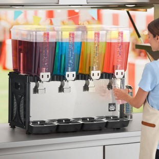 Carnival King RBD5G4 Quadruple 5 Gallon Bowl Refrigerated Beverage Dispenser - 120V