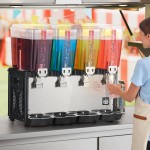 Carnival King RBD5G4 Quadruple 5 Gallon Bowl Refrigerated Beverage Dispenser - 120V Carnival King RBD5G4 Quadruple 5 Gallon Bowl Refrigerated Beverage Dispenser - 120V