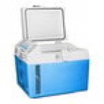Summit Appliance SPFZ25M Accucold .88 Cu. Ft. Blue / White DC-Powered Portable Medical Freezer with Lock and Collapsible Trolley - 12/24VDC Summit Appliance SPFZ25M Accucold .88 Cu. Ft. Blue / White DC-Powered Portable Medical Freezer with Lock and Collapsible Trolley - 12/24VDC