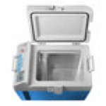 Summit Appliance SPFZ25M Accucold .88 Cu. Ft. Blue / White DC-Powered Portable Medical Freezer with Lock and Collapsible Trolley - 12/24VDC Summit Appliance SPFZ25M Accucold .88 Cu. Ft. Blue / White DC-Powered Portable Medical Freezer with Lock and Collapsible Trolley - 12/24VDC