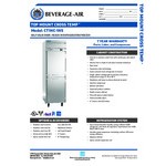 Beverage-Air CT1HC-1HS Cross-Temp 1 Section Convertible Reach-In Refrigerator / Freezer with Half Doors