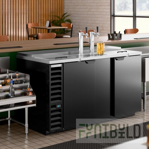 Beverage-Air DD68HC-1-C-B 2 Single Tap Club Top Kegerator Beer Dispenser - Black, (3) 1/2 Keg Capacity