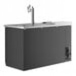 Avantco UDD-2-CT-3 Black Kegerator / Beer Dispenser with Triple Tap Tower and Club Top - (2) 1/2 Keg Capacity