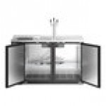 Avantco UDD-2-CT-3 Black Kegerator / Beer Dispenser with Triple Tap Tower and Club Top - (2) 1/2 Keg Capacity