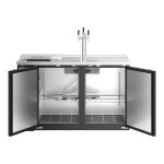 Avantco UDD-2-CT-3 Black Kegerator / Beer Dispenser with Triple Tap Tower and Club Top - (2) 1/2 Keg Capacity