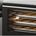 Cooking Performance Group COH-D4-M Double Stacked Electric Digital 4 Tray Half Size Convection Oven with Moisture Injection and Stand - 208-240V
