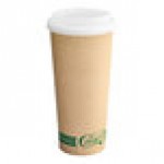 EcoChoice 24 oz. Kraft Compostable Paper Hot Cup and PLA Lid - 50/Case