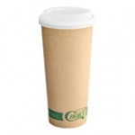 EcoChoice 24 oz. Kraft Compostable Paper Hot Cup and PLA Lid - 50/Case