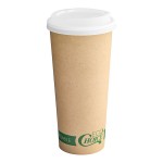 EcoChoice 24 oz. Kraft Compostable Paper Hot Cup and PLA Lid - 50/Case