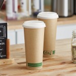 EcoChoice 24 oz. Kraft Compostable Paper Hot Cup and PLA Lid - 50/Case