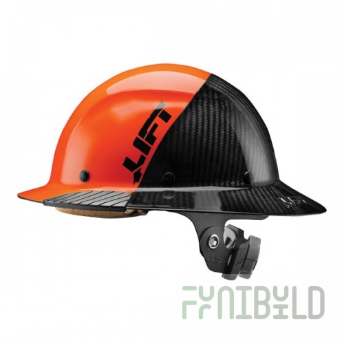 Lift Safety Dax Fifty50 Orange / Black Carbon Fiber Full Brim Hard Hat HDF50C-19OC