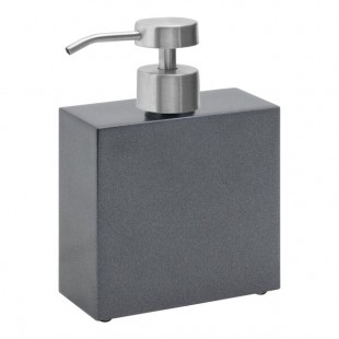 room360 New York 11 oz. Onyx Soap Dispenser with Low-Profile Brushed Stainless Pump Top - 6/Case