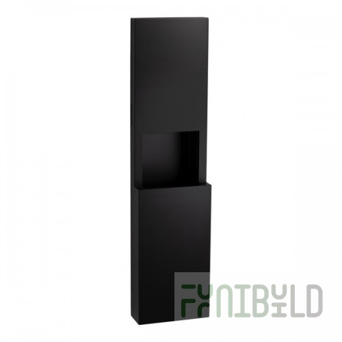 Bobrick Fino B-9944_MBLK 8.5 Gallon Surface-Mounted Paper Towel Dispenser / Waste Receptacle with Matte Black Finish