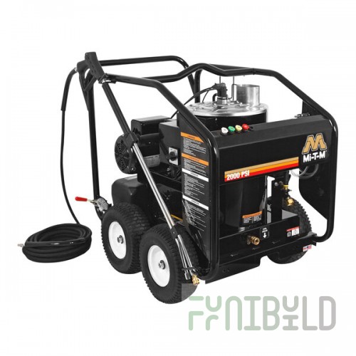 Mi-T-M HSE Series HSE-2003-0MG10 Corded Electric Hot Water Pressure Washer with General Pump and Gas-Fired Burner - 2,000 PSI; 2.8 GPM