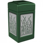 Commercial Zone 732916099 42 Gallon Green Square Trash Can with Stainless Steel Reed Panels and Dome Lid Commercial Zone 732916099 42 Gallon Green Square Trash Can with Stainless Steel Reed Panels and Dome Lid