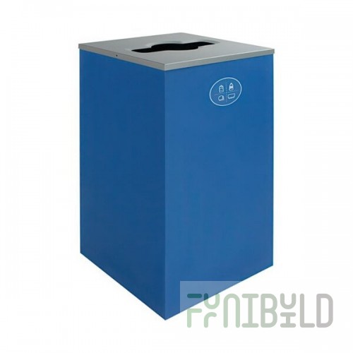 Busch Systems Spectrum 101131 24 Gallon Blue Powder-Coated Steel Decorative Mixed Recyclables Receptacle