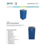 Busch Systems Spectrum 101131 24 Gallon Blue Powder-Coated Steel Decorative Mixed Recyclables Receptacle