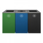 Busch Systems Spectrum 101131 24 Gallon Blue Powder-Coated Steel Decorative Mixed Recyclables Receptacle
