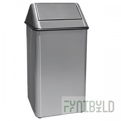 Witt Industries 1511HTSS 36 Gallon Stainless Steel Decorative Trash Can with Swing Top Lid