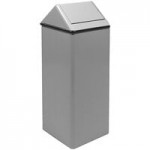 Witt Industries 1511HTSS 36 Gallon Stainless Steel Decorative Trash Can with Swing Top Lid