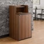 Lancaster Table & Seating Waste 32 Gallon Walnut Waste Receptacle Enclosure with Drop Hole and Tray Shelf Lancaster Table & Seating Waste 32 Gallon Walnut Waste Receptacle Enclosure with Drop Hole and Tray Shelf