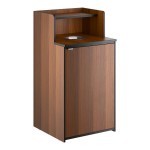 Lancaster Table & Seating Waste 32 Gallon Walnut Waste Receptacle Enclosure with Drop Hole and Tray Shelf Lancaster Table & Seating Waste 32 Gallon Walnut Waste Receptacle Enclosure with Drop Hole and Tray Shelf