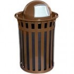 Witt Industries M5001-DT-GN Oakley Standard 50 Gallon Green Steel Decorative Trash Can with Push Door Dome Top Lid Witt Industries M5001-DT-GN Oakley Standard 50 Gallon Green Steel Decorative Trash Can with Push Door Dome Top Lid