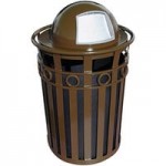 Witt Industries M5001-DT-GN Oakley Standard 50 Gallon Green Steel Decorative Trash Can with Push Door Dome Top Lid Witt Industries M5001-DT-GN Oakley Standard 50 Gallon Green Steel Decorative Trash Can with Push Door Dome Top Lid