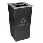 Ex-Cell Kaiser RC-MTR-34 COMBO HCCL Metro Companion XL Square 34 Gallon Hammered Charcoal Two Recycling Bin