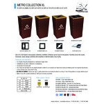 Ex-Cell Kaiser RC-MTR-34 COMBO HCCL Metro Companion XL Square 34 Gallon Hammered Charcoal Two Recycling Bin