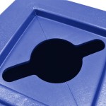 Commercial Zone 746304 Polytec 42 Gallon Blue Square Recycling Bin with Mixed Recycling Slot Commercial Zone 746304 Polytec 42 Gallon Blue Square Recycling Bin with Mixed Recycling Slot