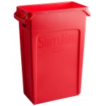 Rubbermaid® 1956189 Slim Jim 92 Qt. / 23 Gallon Red Rectangular Trash Can