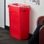 Rubbermaid® 1956189 Slim Jim 92 Qt. / 23 Gallon Red Rectangular Trash Can