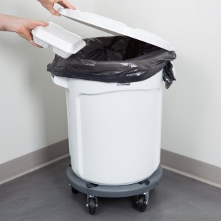 Rubbermaid® BRUTE 20 Gallon White Round Trash Can, Lid, and Dolly Kit Rubbermaid® BRUTE 20 Gallon White Round Trash Can, Lid, and Dolly Kit