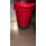 Rubbermaid® BRUTE 20 Gallon White Round Trash Can, Lid, and Dolly Kit