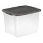 Sterilite ShelfTotes 12.5 Gallon Clear Storage Tote with Flat Gray Latching Lid 19373V06 - 6/Case Sterilite ShelfTotes 12.5 Gallon Clear Storage Tote with Flat Gray Latching Lid 19373V06 - 6/Case
