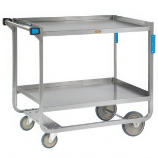 Lakeside 947 Heavy-Duty Stainless Steel Two Shelf Traditional Utility Cart - 42 Lakeside 947 Heavy-Duty Stainless Steel Two Shelf Traditional Utility Cart - 42