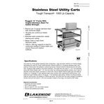 Lakeside 947 Heavy-Duty Stainless Steel Two Shelf Traditional Utility Cart - 42 Lakeside 947 Heavy-Duty Stainless Steel Two Shelf Traditional Utility Cart - 42