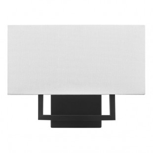 Globe 2-Light Modern Matte Black Wall Sconce with Rectangular White Linen Shade - 120V, 40W Globe 2-Light Modern Matte Black Wall Sconce with Rectangular White Linen Shade - 120V, 40W