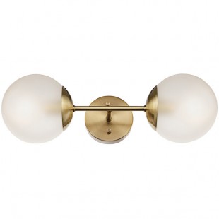 Globe Modern Glam Matte Brass / Frosted Glass Wall Sconce - 120V, 60W Globe Modern Glam Matte Brass / Frosted Glass Wall Sconce - 120V, 60W