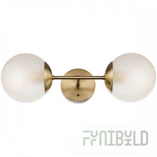 Globe Modern Glam Matte Brass / Frosted Glass Wall Sconce - 120V, 60W