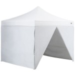 Backyard Pro Courtyard Series 10' x 10' White Straight Leg Aluminum Instant Pop Up Canopy Tent Deluxe Kit with 4 Side Walls Backyard Pro Courtyard Series 10' x 10' White Straight Leg Aluminum Instant Pop Up Canopy Tent Deluxe Kit with 4 Side Walls