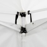 Backyard Pro Courtyard Series 10' x 10' White Straight Leg Aluminum Instant Pop Up Canopy Tent Deluxe Kit with 4 Side Walls Backyard Pro Courtyard Series 10' x 10' White Straight Leg Aluminum Instant Pop Up Canopy Tent Deluxe Kit with 4 Side Walls